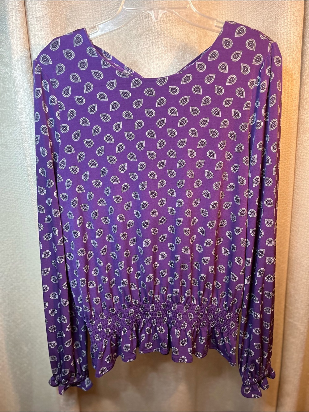 Michael Kors Purple Paisley-Print Elastic Hem Women’s Skirt